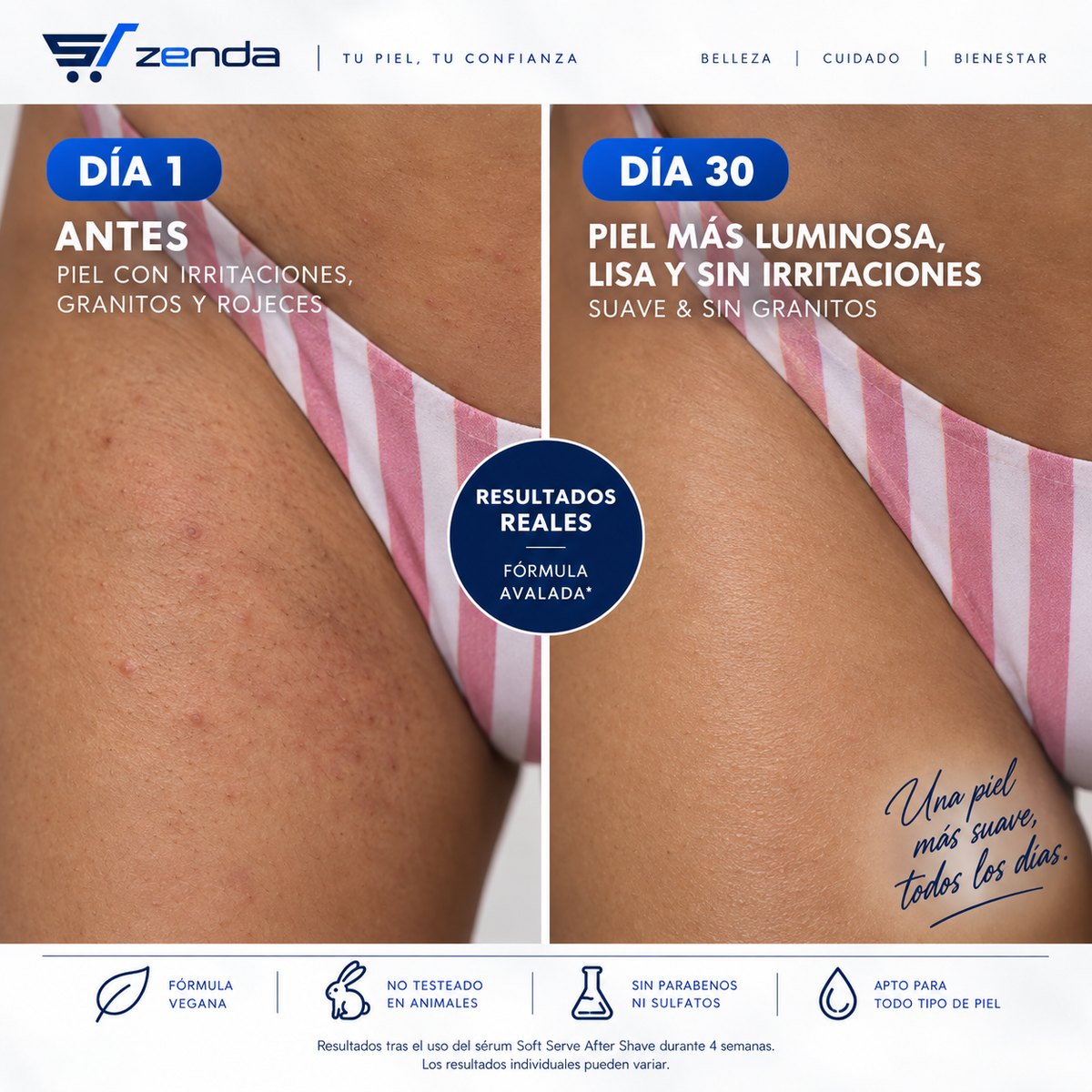 Zenda Care™ — Aceite Calmante After Shave de Fresa y Vainilla