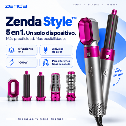 Zenda Style™ — Cepillo Secador Moldeador 5 en 1