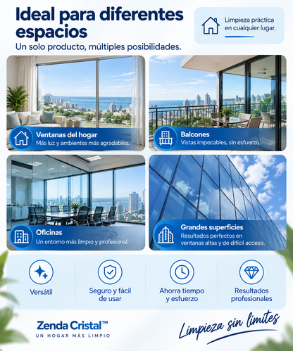 Zenda Cristal™ — Limpiacristales Magnético Doble Cara